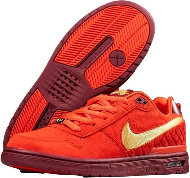 Nike SB - Paul Rodriguez Zoom Air Low QS - ( Habanero Red / Club Gold ) 8