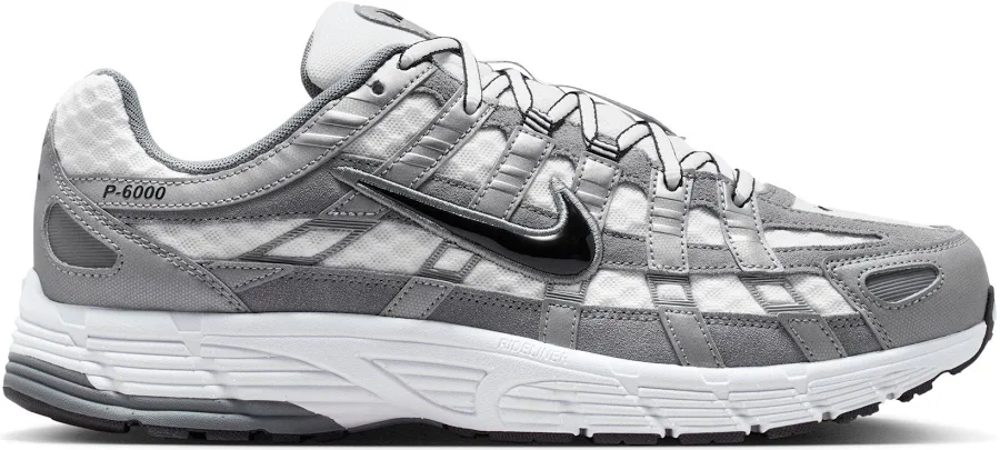 Men’s Nike P-6000 White Metallic 8 / WHITE/BLACK-METALLIC COOL GREY