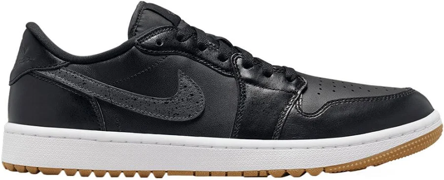 Nike Men's Air Jordan 1 Low Spikeless Golf Shoes 9003122- Black/Anthracite/Gum Medium Brown/White 5.5