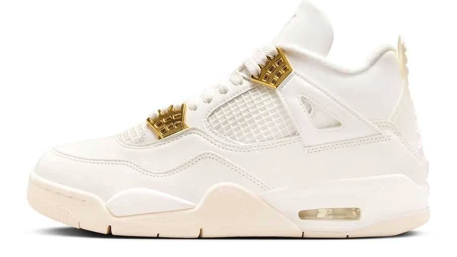 Nike Women's Air Jordan 4 Retro "White & Gold"