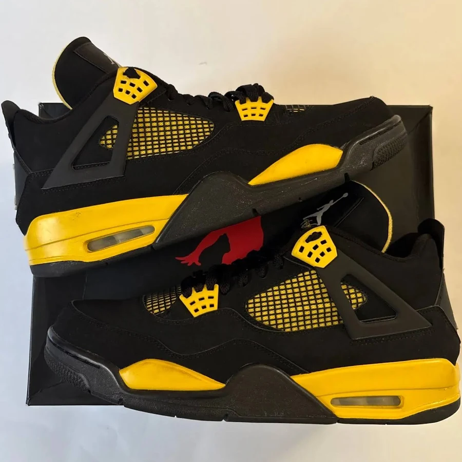 Nike Air Jordan 4 Retro 'Yellow Thunder' 2012 Men's 12 Sneakers 308497-0081