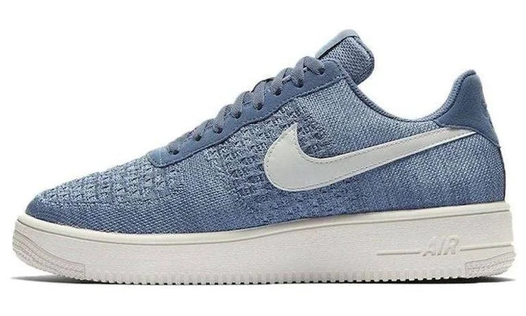 Nike Men's Air Force 1 Flyknit 2.0 'Ocean Fog' - Blue - Low-top sneakers - 6.5