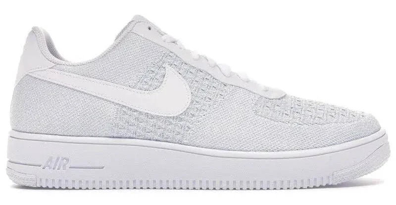 Nike Men's Air Force 1 Flyknit 2 White Pure Platinum Basketball Shoes, from StockX