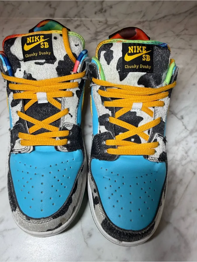 Nike Shoes | Nike Sb Chunky Dunky Low Top Sneakers - Blue/Yellow/Black/White | Color: Blue/Yellow | Size: 7 | Robertfiama19's Closet