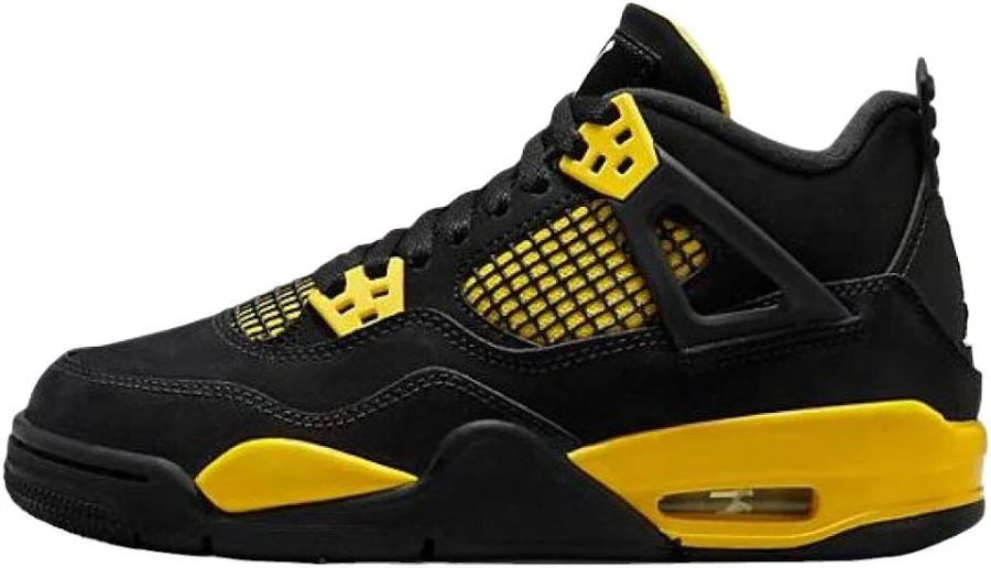 Jordan 4 Retro Thunder High Top Women Sneakers - Black/tour Yellow
