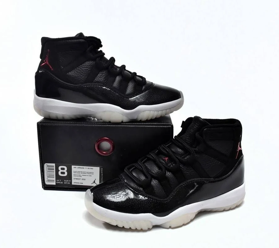 Air Jordan 11 Retro "72-10" Black Red White Men's Sneakers