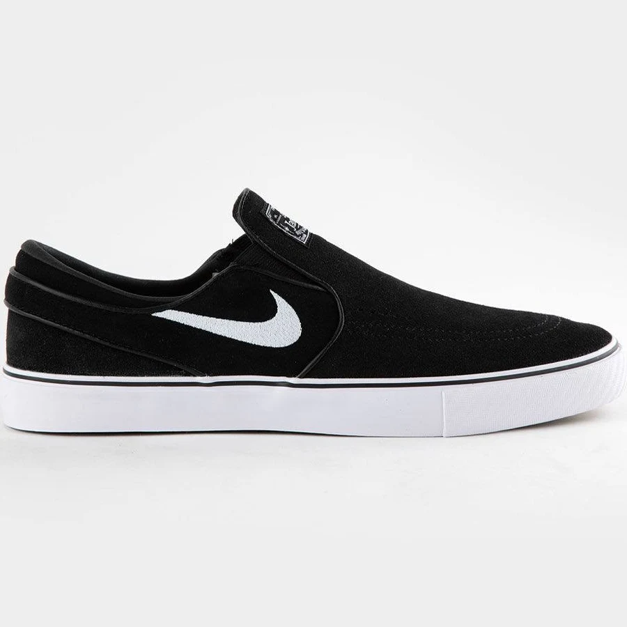 Nike Sb Janoski+ Slip-On Skate Shoes - Black/white - Size: M5/w6.5