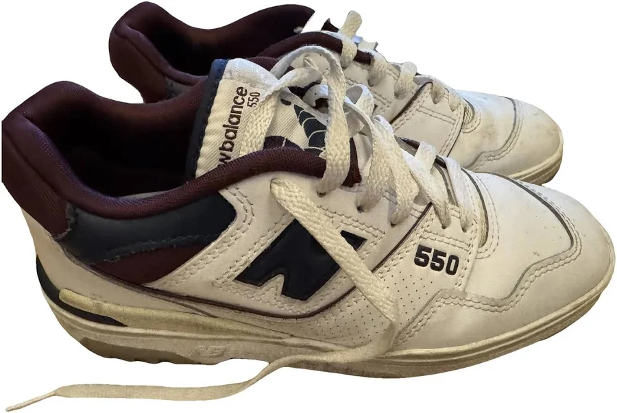 New Balance Burgundy Leather 550 Trainers Size 37.5 IT