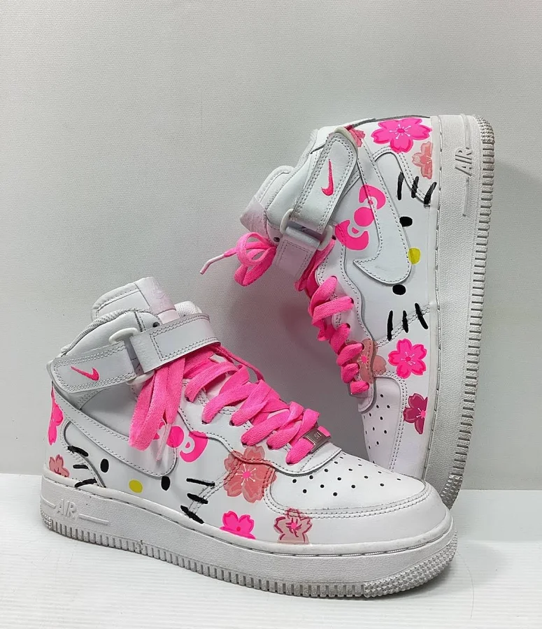 Nike Air Force 1 Custom Hello Kitty Size 5.5 Youth