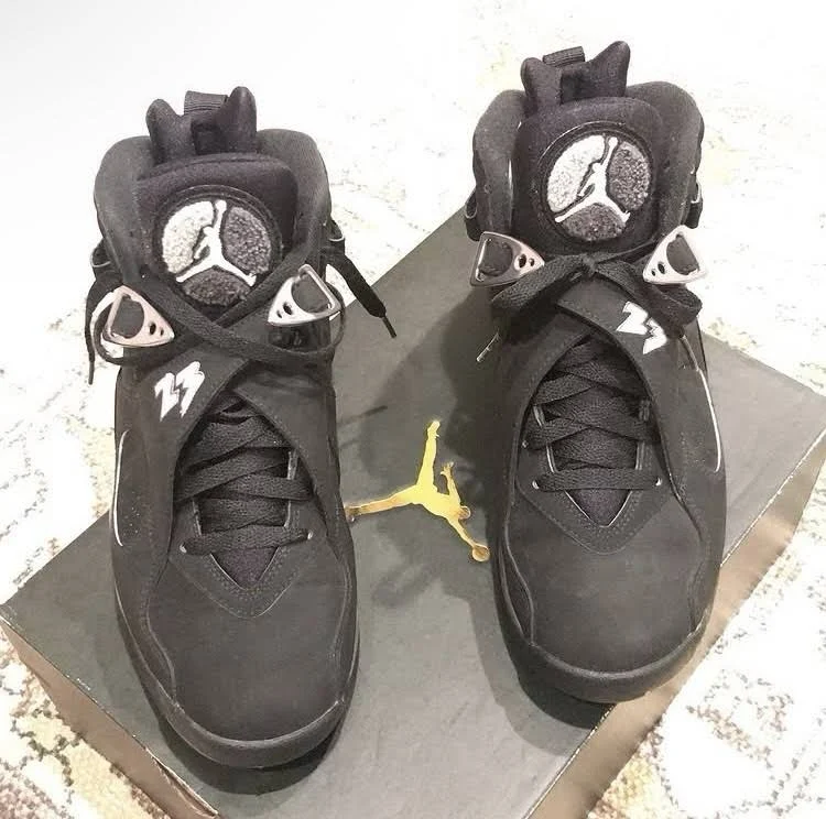 Jordan 8 Retro Chrome 2015 Air Jordan Black/chrome High Top Sneaker