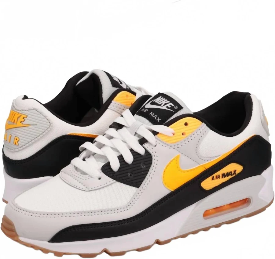 Men's Air Max 90 Shoe In White/photon Dust/black/laser Orange