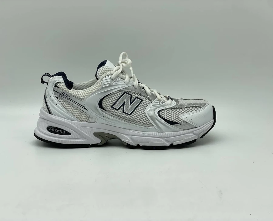 Balance 530 White Silver Navy Men's Sneakers Mr530sg Size 8