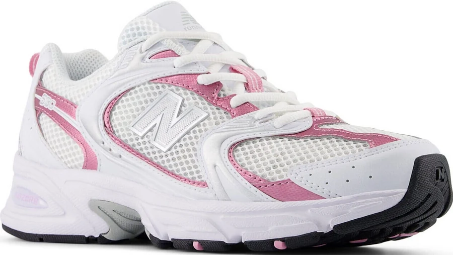 New Balance Women's 530 Lifestyle Sneakers, Womens, 7, White/Pink Sugar/Metallic
