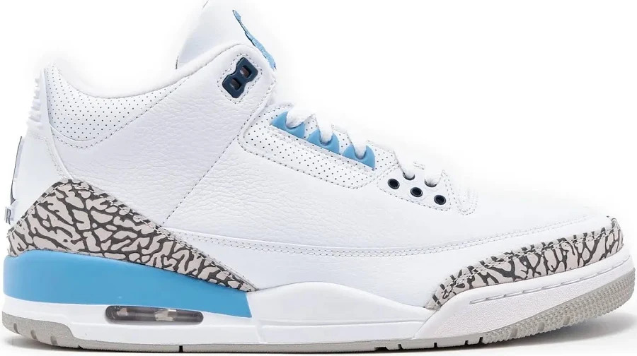 Air Jordan 3 Retro UNC (2020) Basketball Shoes, Sports Footwear with Rubber Sole for Sports & Outdoor Activities