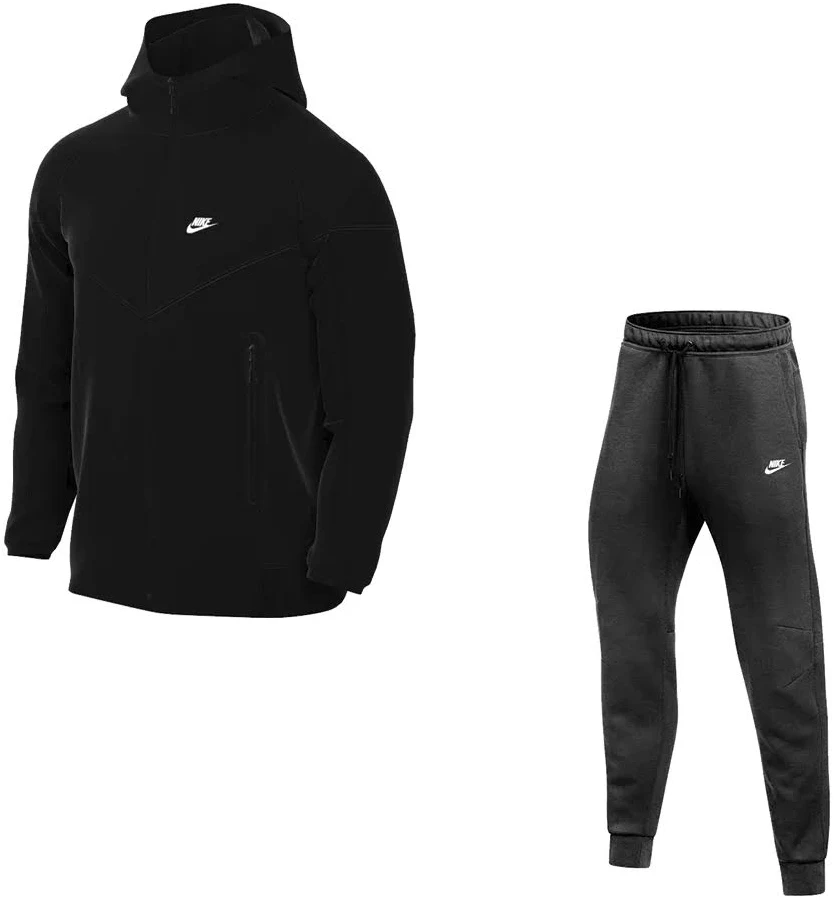 Nike Men's Tech Fleece Set - Hoodie and Pants, S / Black/White | Nike - Team Apparel Sets | Midway Sports