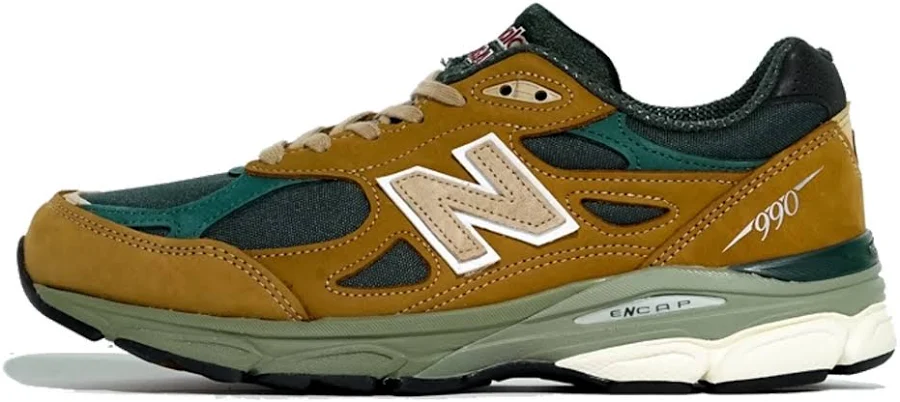 New Balance 990v3 Made In Usa "tan Green - Brown/black