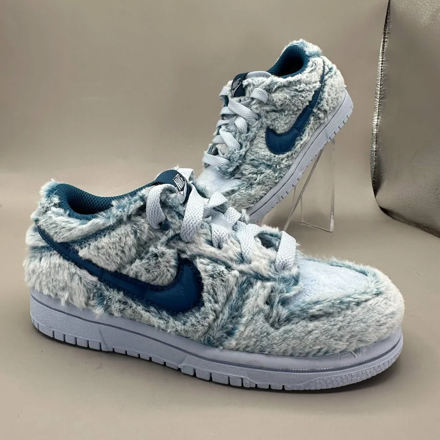Nike Shoes | Nike Dunk Low Ps 'Abominable Snowman' Shoes Kids Size 11c Blue Fur Im7170-441 | Color: Blue | Size: 11b | Rockbrocaine's Closet