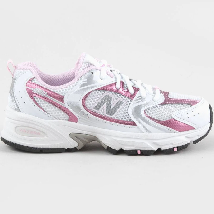 New Balance 530 Girls Shoes - White / Pink - Size: 6.5
