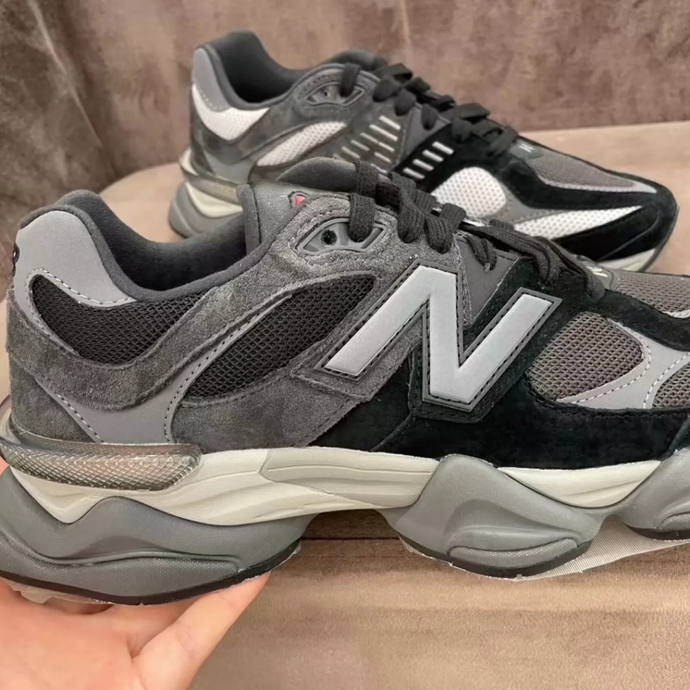 New Balance 9060 Black with Castlerock and Rain Cloud