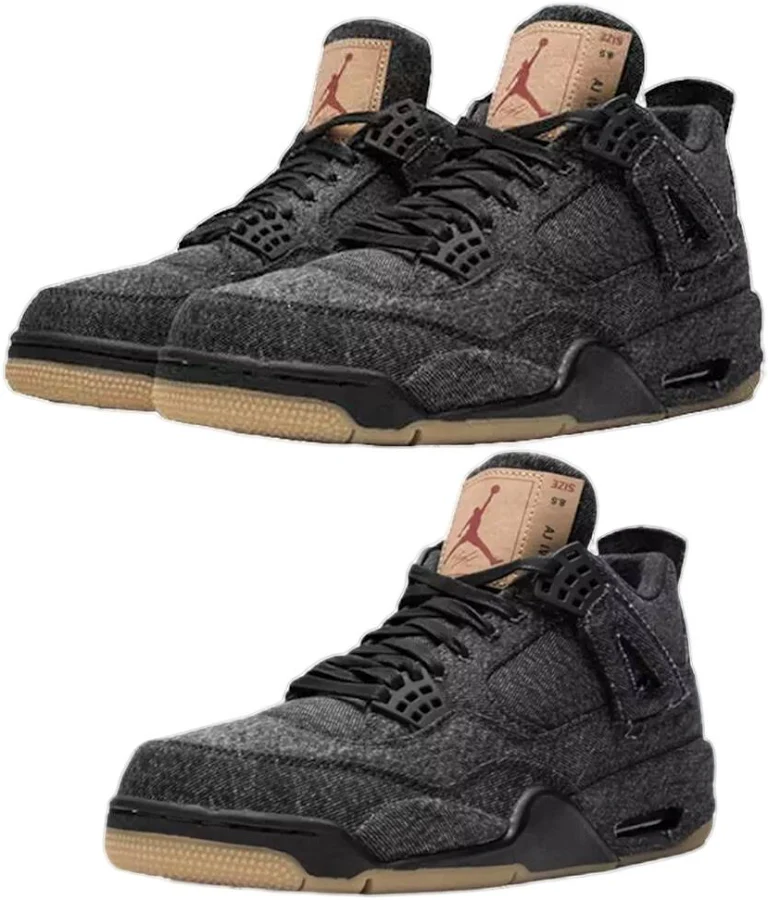 Nike Air Jordan 4 Retro X Levi's Aj4 Black Denim Ao2571-001 Men's Size