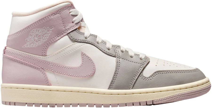 Air Jordan 1 Mid Women's Shoes, M5.5/W7, Sail/Particle Rose/Enigma Stone/Coconut Milk