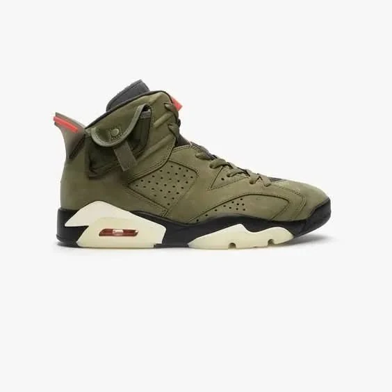Nike Travis Scott X Air Jordan 6 Retro 'Olive' Travis Scott - Medium Olive Retro Basketball Shoes CN1