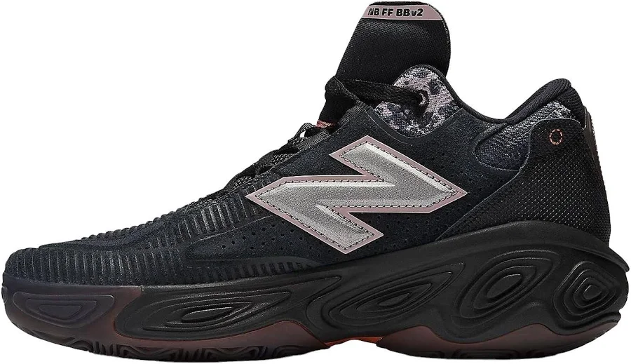 New Balance Fresh Foam Bb V2 "team Tactical" High Top Men Sneakers - Black/ice Wine/infield Clay