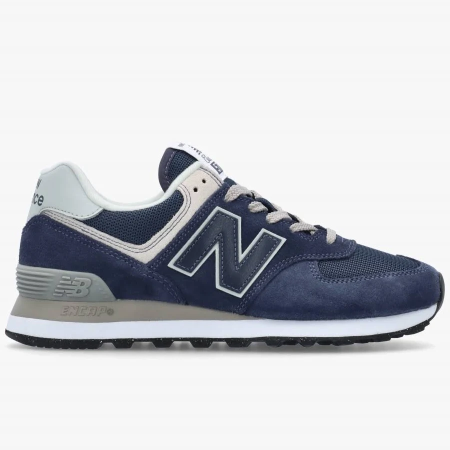 NEW BALANCE Unisex 574 Core Navy & White Retro Trainers Size: 3.5, Col