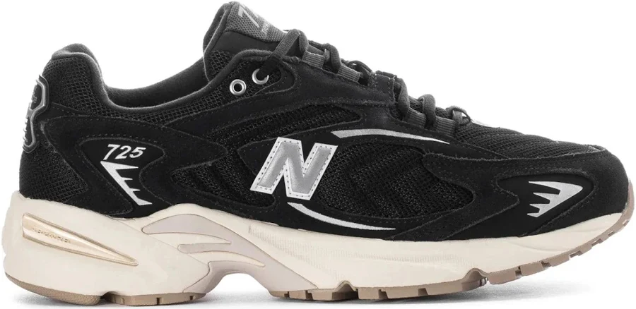 New Balance 725 Black Metallic Silver, UK 5