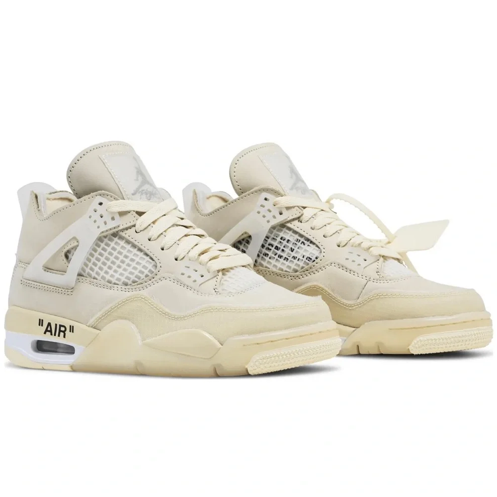 Men's Air Jordan 4 SP x Off-White Sail Shoes.
