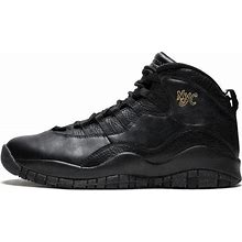 Jordan Men's Black/Black-Drk Grey-Mtllc Gld Air 10 Retro 'Nyc' 310805-012