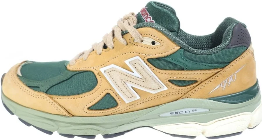 Balance Made In Usa 990v3 Tan Green Low Cut Sneaker M990wg3 Used