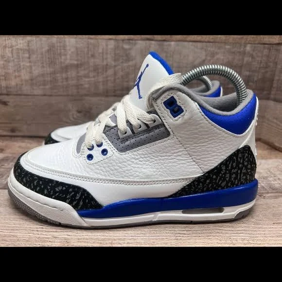 Nike Air Jordan 3 Retro Racer Blue 398614-145 Youth Sz 5Y Women Sz 6.5 Preowned
