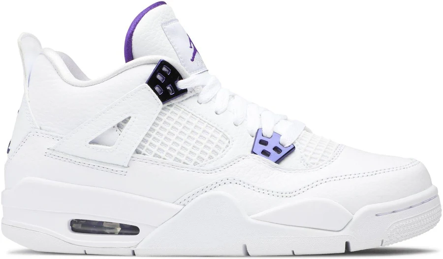 Air Jordan 4 Retro GS 'Purple Metallic' | White | Kid's Size 5