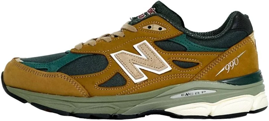 New Balance 990v3 Made In Usa "tan Green - Brown/black