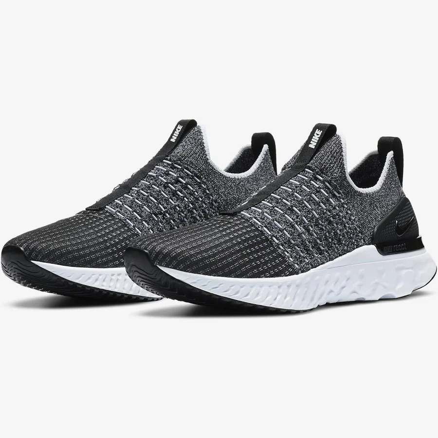 Nike React Phantom Run Flyknit 2 Black/white Grey Mens Running Sneaker