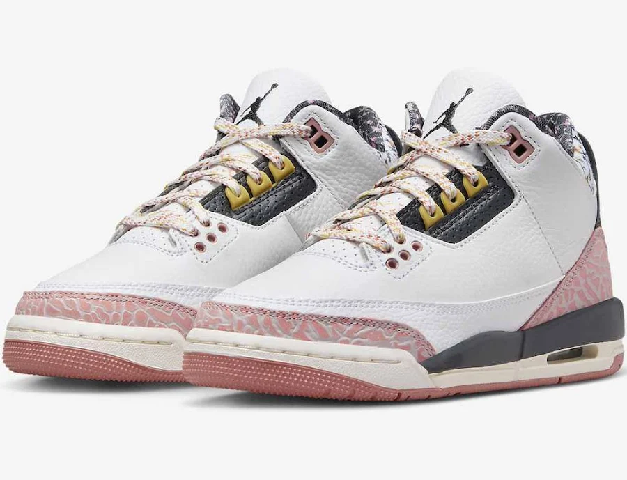 441140-100 Nike Gs Air Jordan 3 Retro White Pink Black