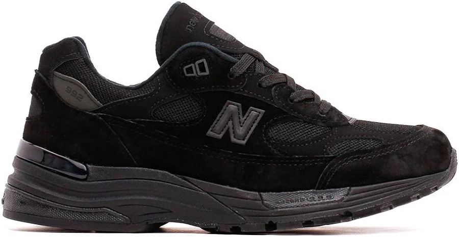 New Balance Unisex Made in USA 992 Triple Black U992TB, 12