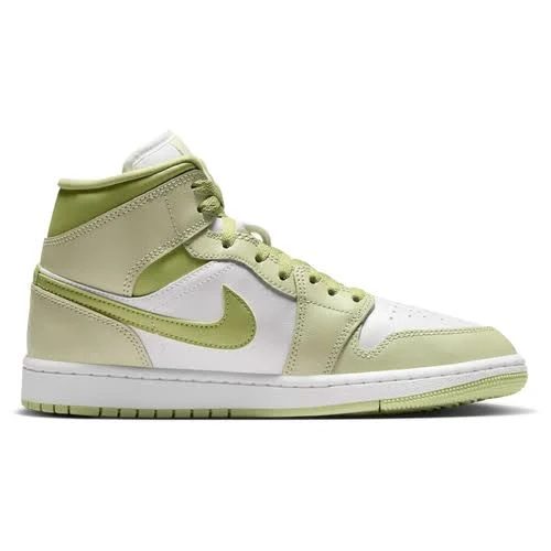 Jordan Womens AJ 1 Mid - Shoes Olive Aura/Lawn/Sail Size 05.5