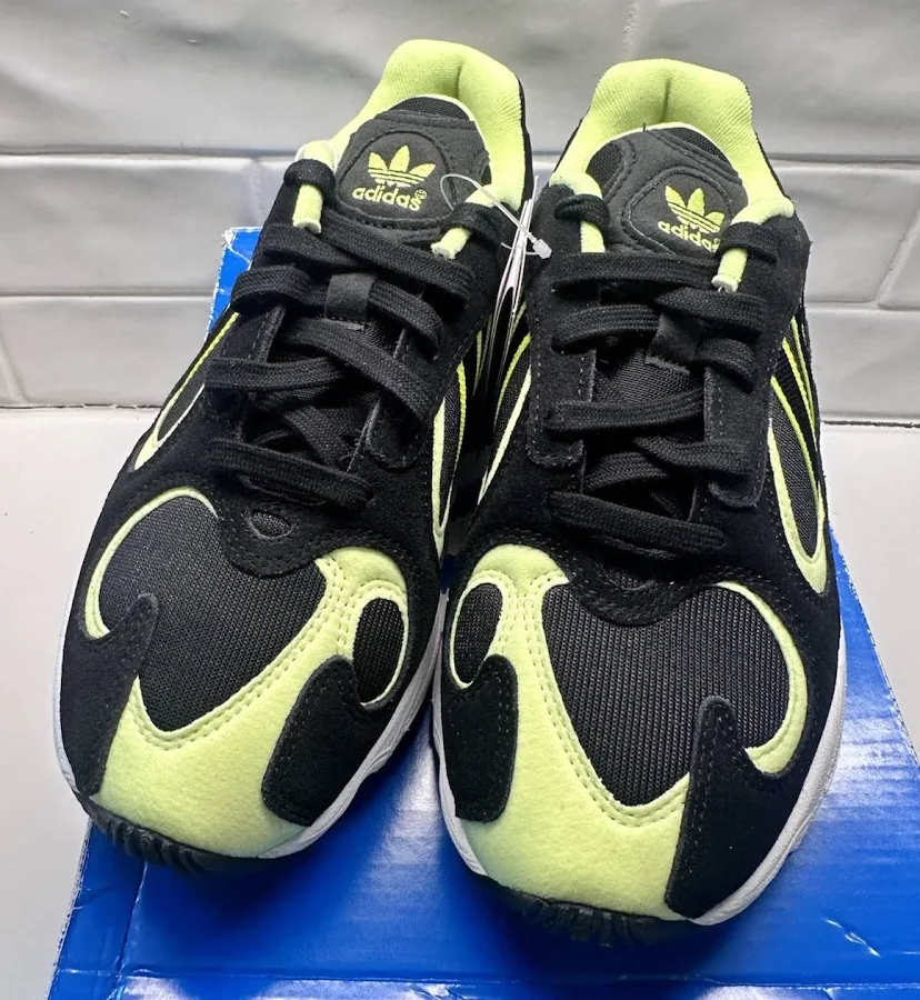 Adidas Yung-1 Mens Core Black Hi Res Yellow Sneakers Ee5317 Size Us