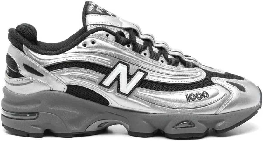 New Balance 1000 BLACK/SILVER METALLIC SNEAKERS, SILVER / 45.5