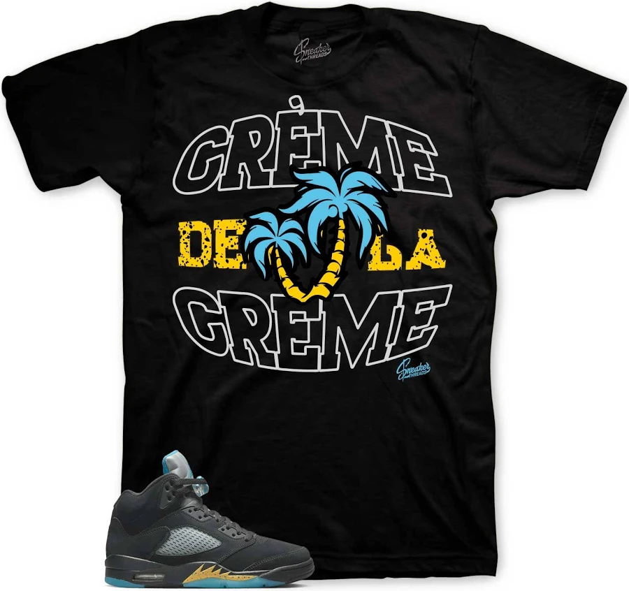 Jordan Retro 5 Aqua Sneaker Tees & Apparel | creme Design M / Black