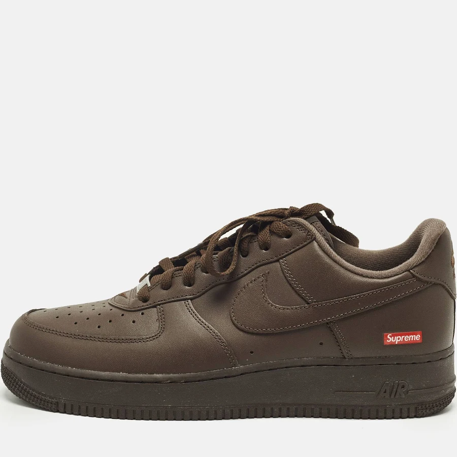 Nike x Supreme Air Force 1 Baroque Brown Size 45 Brown Leather Low Top Sneakers