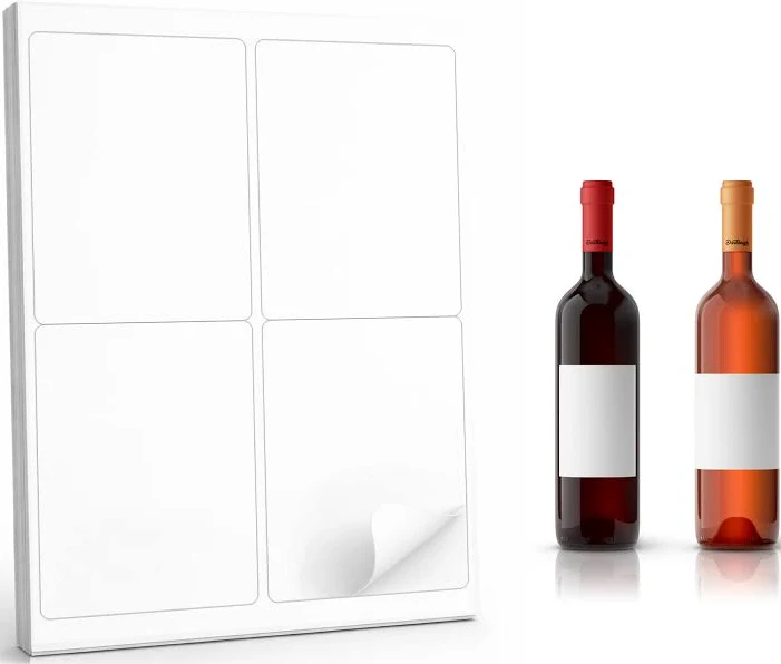Printable Wine Bottle Labels 4x5 in | Waterproof Vinyl or Matte Paper | Custom Wine Labels for Events