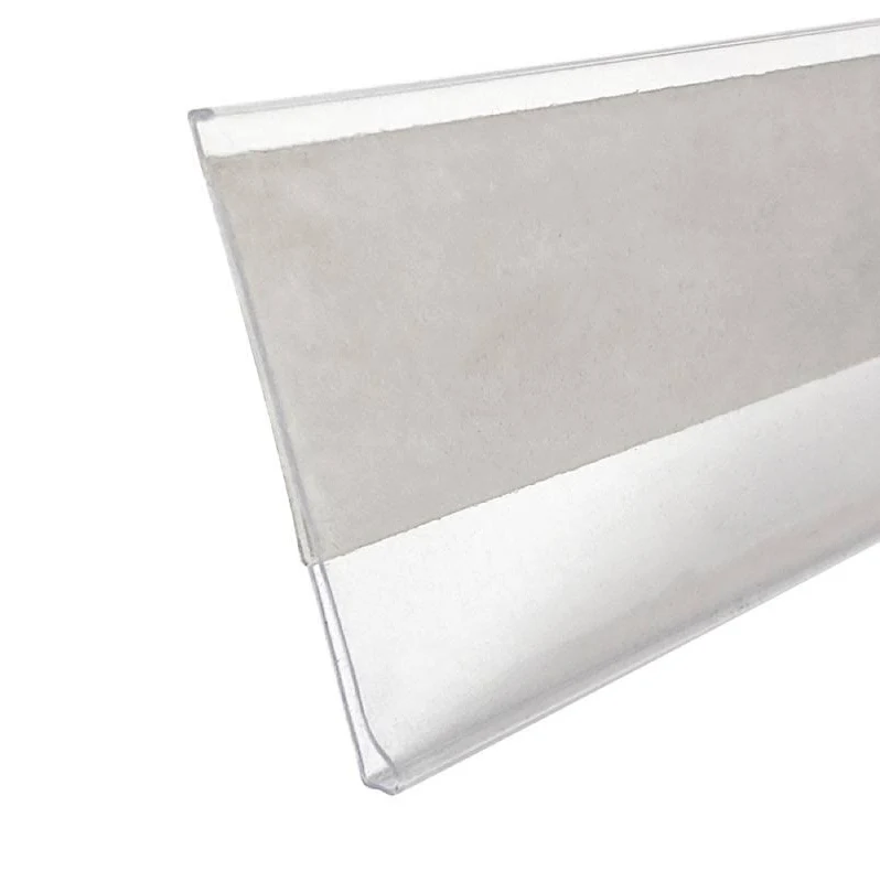 Self-Adhesive Shelf Strip Tag Holder, Clear 1-1/4H x 48W