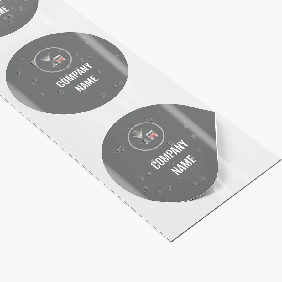 Custom Waterproof Labels | 50 qty | 1" x 1" | VistaPrint | Design: Black, Food Service, Beer, Wine & Liquor, Food & Beverage, Styles & Themes