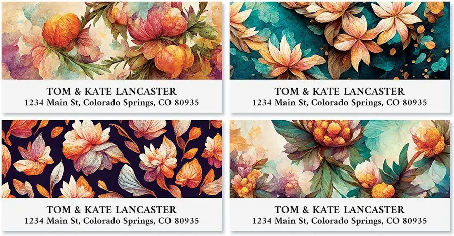 Endless Floral Deluxe Address Labels (6 Designs)