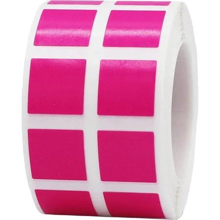 Fluorescent Colored Labels 3/4" Square