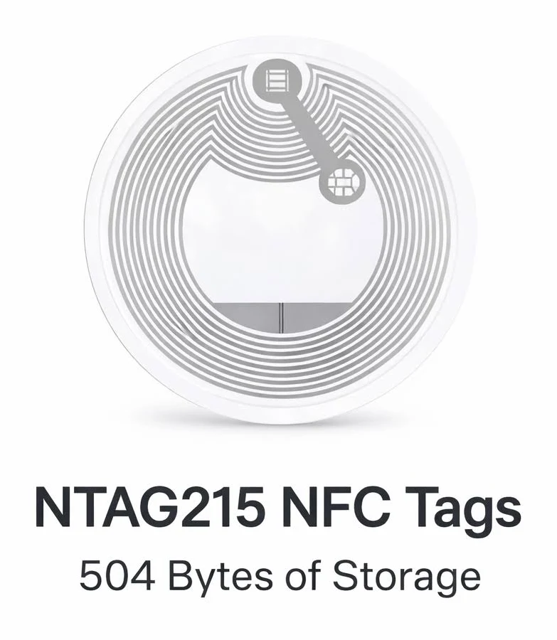 Sticker NFC NTAG215 25mm – 504 Bytes Programable para iPhone y Android