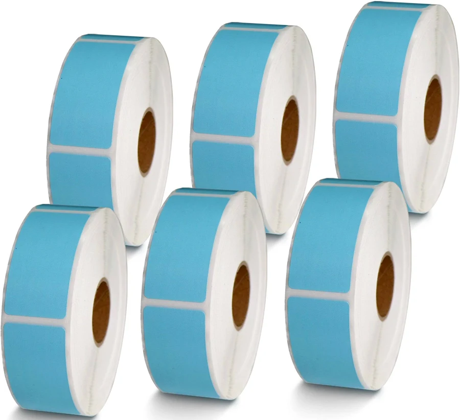 Zebra UPC Colored Barcode Labels 1" x 2", US / 6 Rolls in Light Blue
